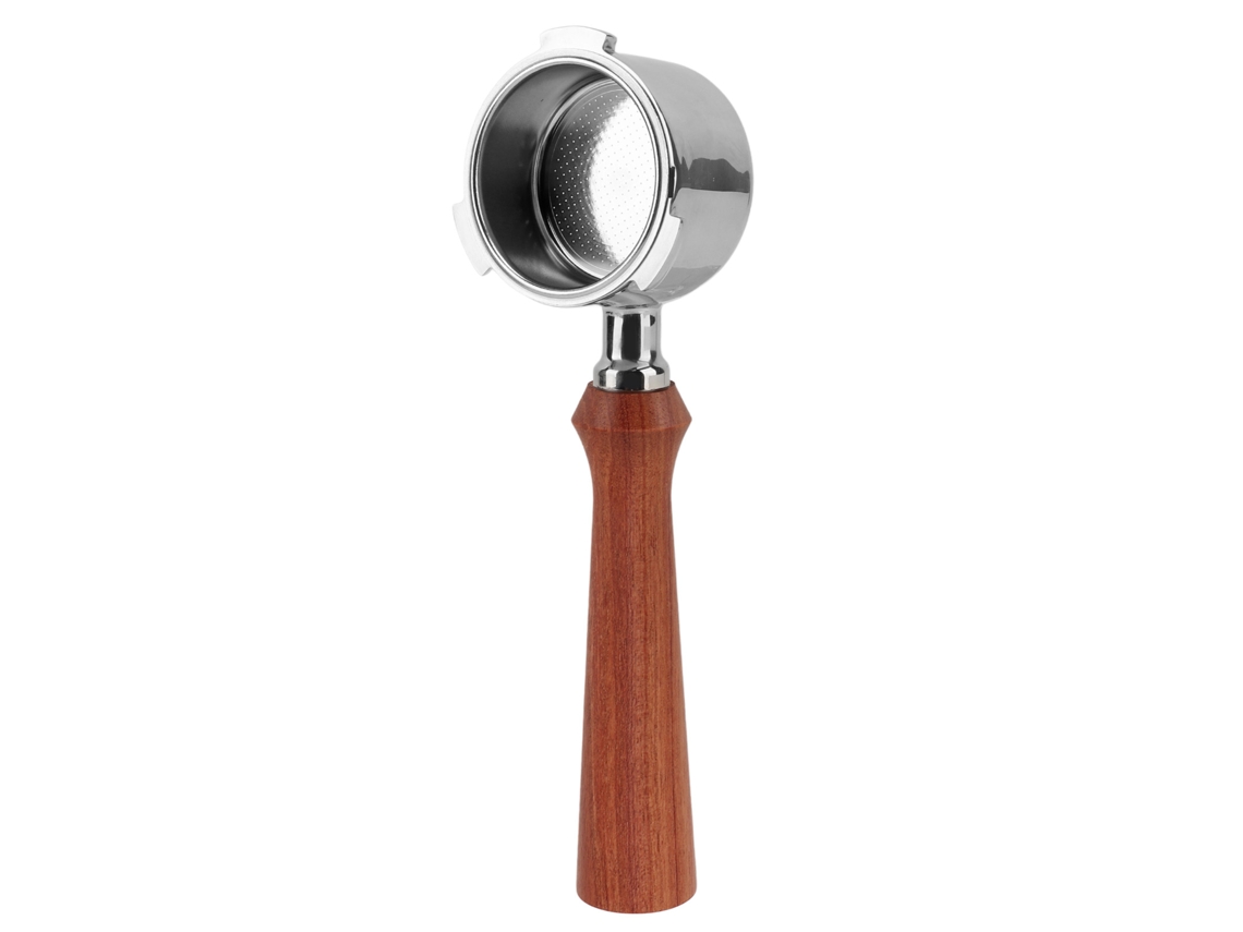 Portafilter Primerox Sem Fundo 51mm com 3 Orelhas em Aço Inoxidável e Madeira