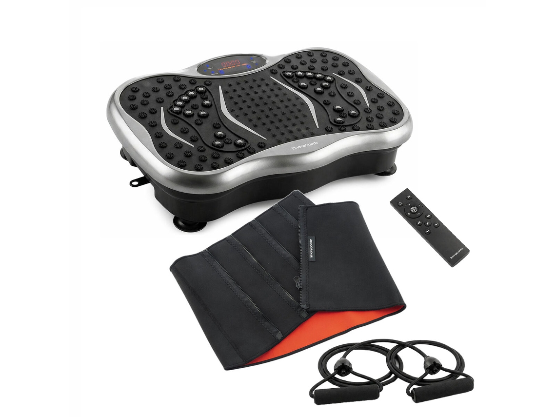 Pack Plataforma Vibratória Com Altifalante Bandas De Resistência Comando À Distância Faja Desportiva Sauna Innovagoods