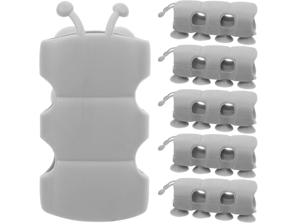 Suporte de silicone para chuveiro, 6 peças, com forte sucção, sem necessidade de forro, formato de lagarto