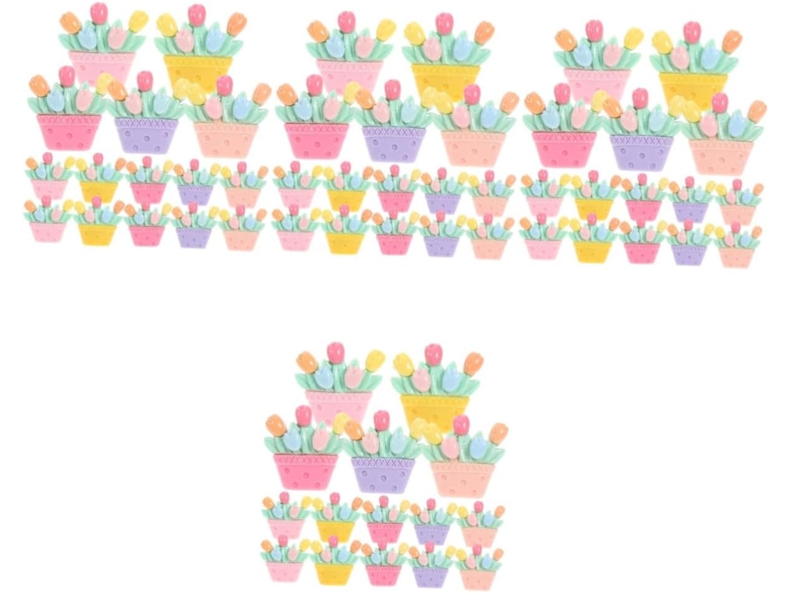 Conjunto De 80 Pregadores Decorativos Em Formato Flor,
