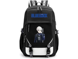 Mochilas Escolares Com Cadeado Azul Estilo Anime Para Meninos, Meninas, Homens E Mulheres.