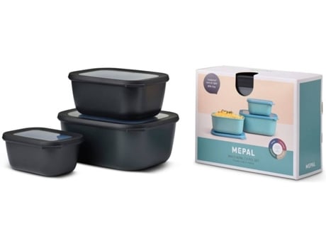 Conjunto de Recipentes de Cozinha MEPAL (Preto - PP, TPE)