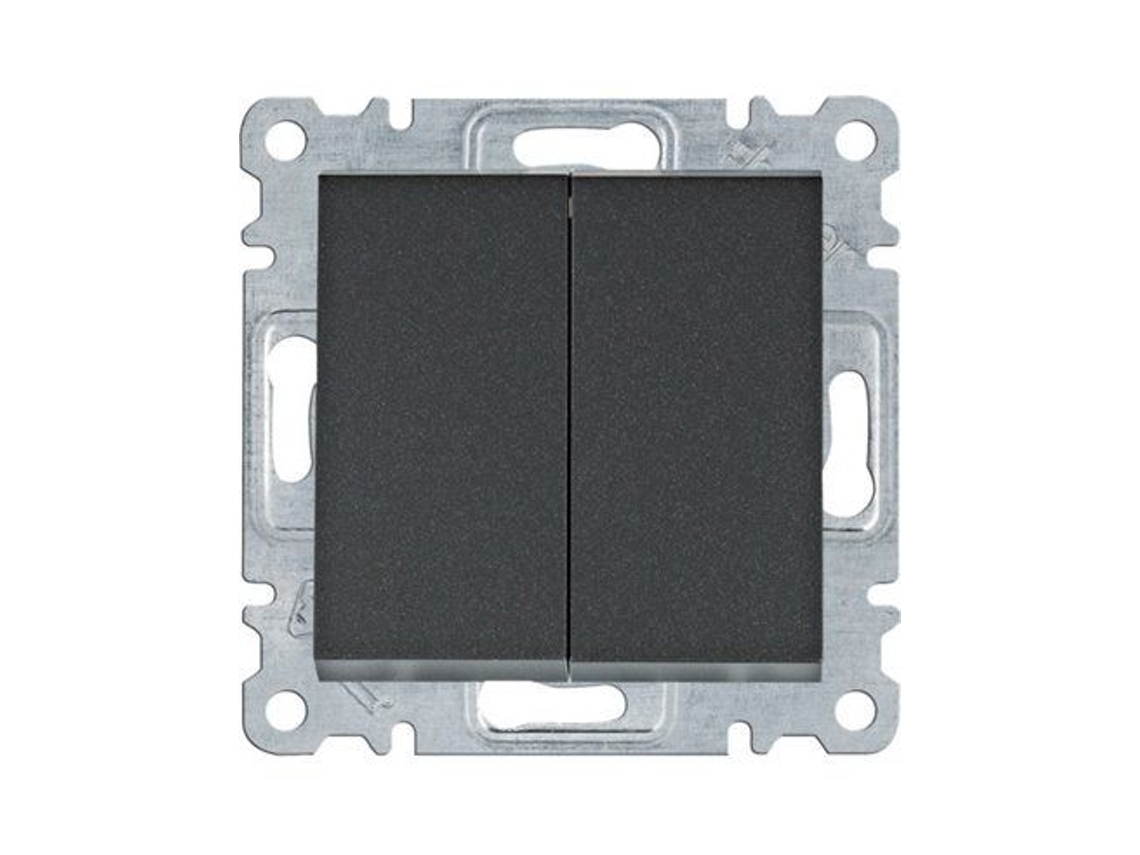 Luz | Interruptor Duplo Preto Wl0053 Hager