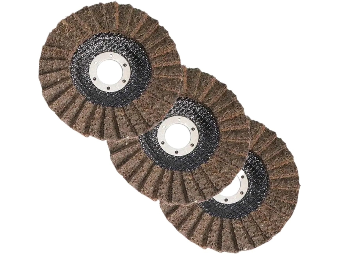 Conjunto De 3 Discos Lixa Flap Tecido Não 100/115/125 Mm, Para