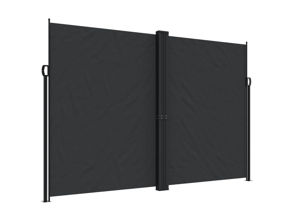 Retractable Side Awning, Retractable Side Awnings Vidaxl Preto Poliéster (220 X 1200 Cm)