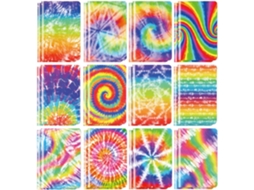 Conjunto De 12 Cadernos Bolso Tingidos Com Nós Mini Espiral Material Escolar Compacto E Colorido