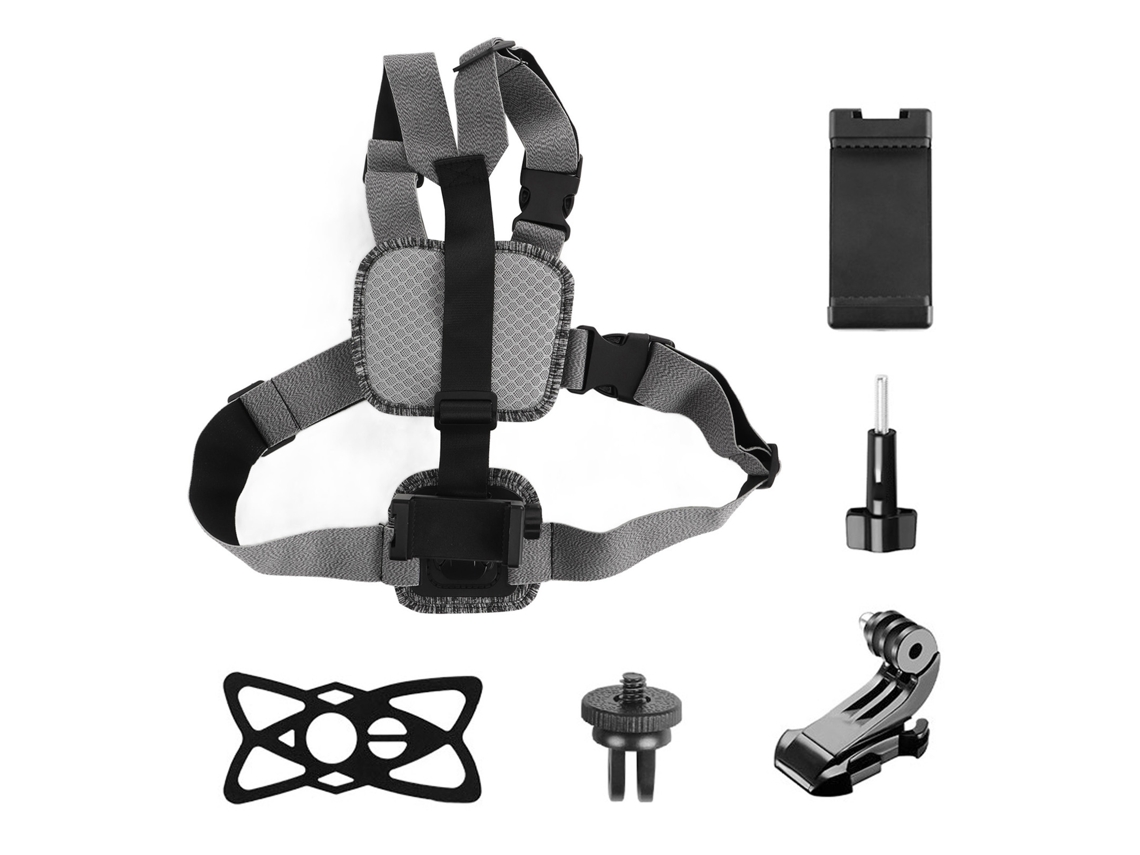 Chest Mount Harness Quick Detachable Adjustable Strap 360 Degree Camera Smartphone Chest Mount Holer With J Base Screws LAXISCREED