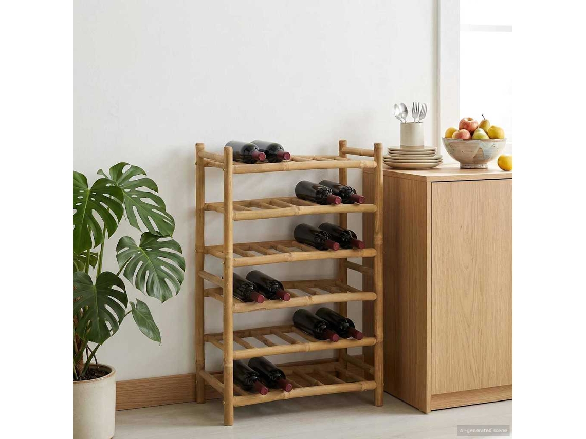 Vidaxl Escorredor De Vinho Bambu Natural