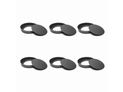 Ronjoe-6 Peças Forma De Queijoada Com Base Removível Aço Carbono Antiaderente Para Bolo E Cheesecake 3in