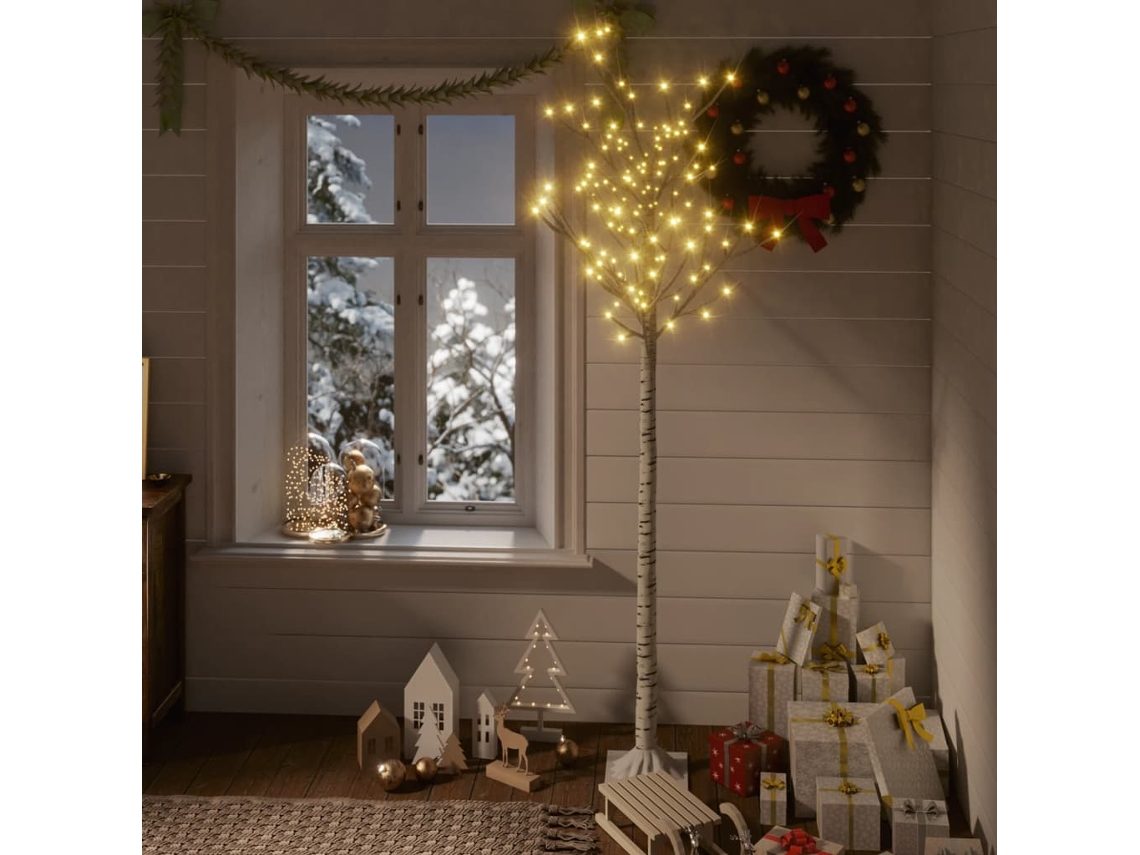 Vidaxl Árvore De Natal 200 Leds Salgueiro Int./ext. 1,8m Branco Quente