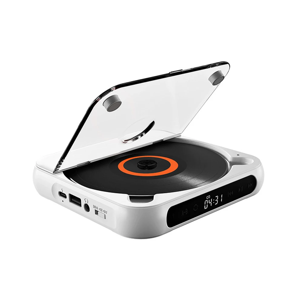Leitor De Cd Com Bluetooth, Reprodutor De Música Portátil Para Estúdio Doméstico, Compatível Com Entrada Usb Para Fone De Ouvido