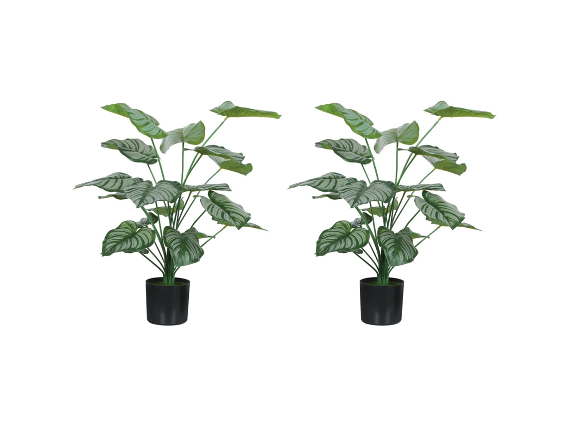 Plantas Artificiais Decorativas 65cm com Vaso e Folhas Verdes para Interior BTFORUS