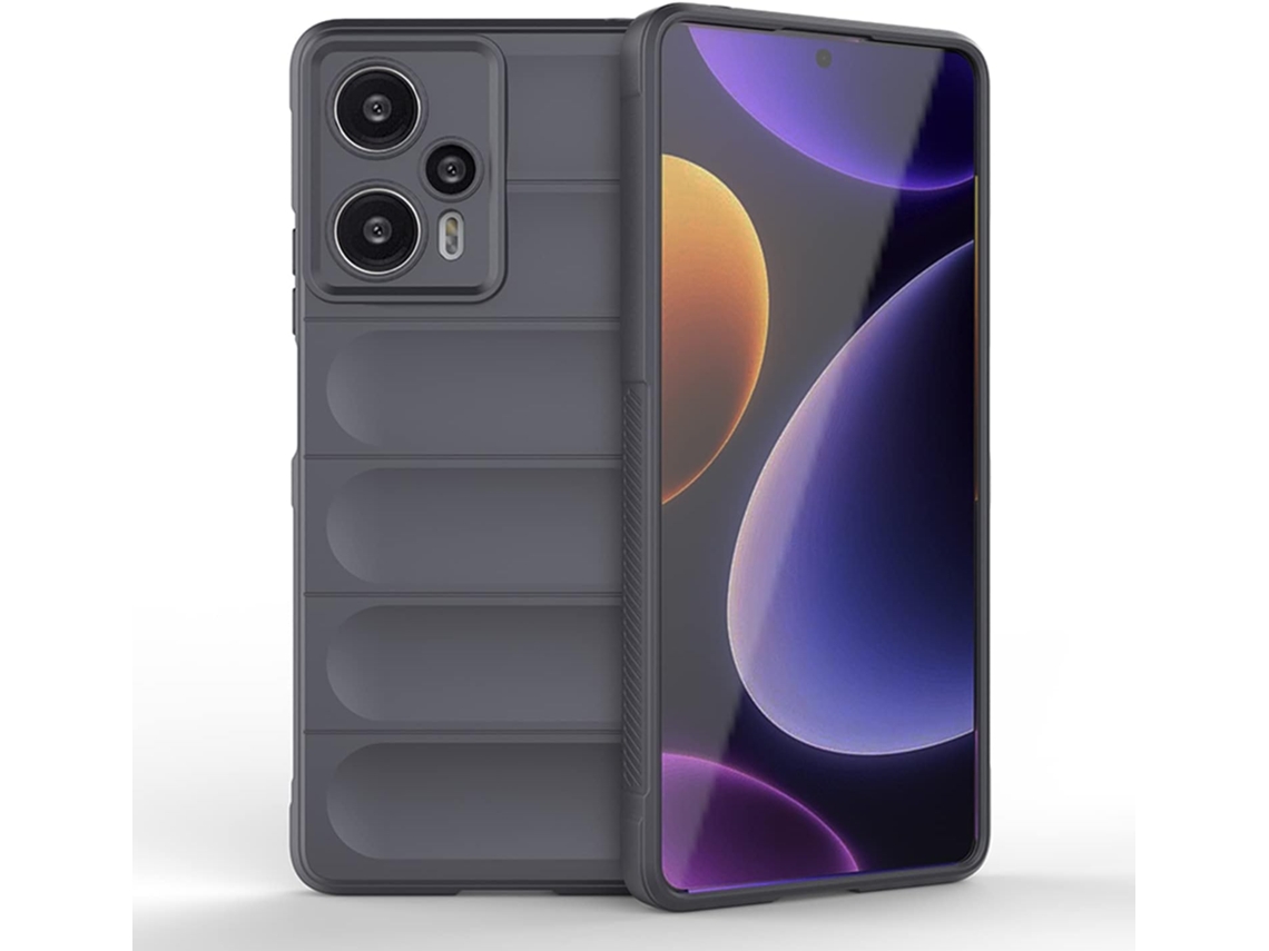 Capa Protetora Câmera Antichoque para Xiaomi Poco F5 HONGWE. Textura Macia Cinzento