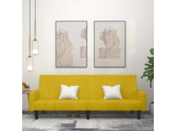 Vidaxl Sofá-cama De 2 Lugares Veludo Amarelo