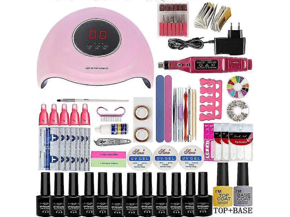 Ferramentas de Conjunto Unhas Uv Led Lamp Secador com Kit Esmalte Gel Unha GOKOCO
