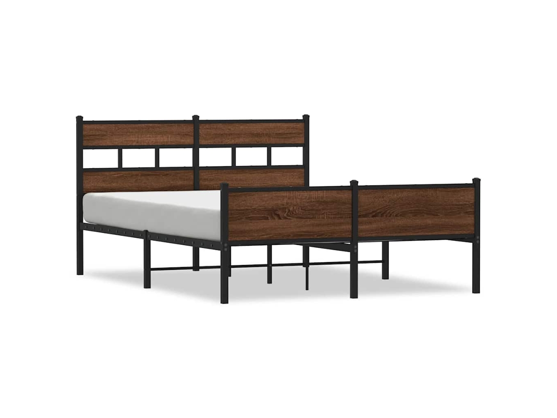 Bed Frame, Bed Frames Vidaxl Marrom Madeira Processada (150 X 200 Cm)
