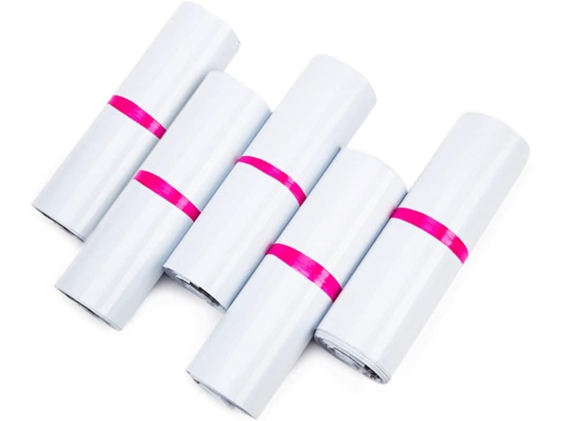 50 Unidadeslotes Sac De Messagerie Blanc, Sacs Rangement Enveloppe Express (tamanho: 25x35cm)