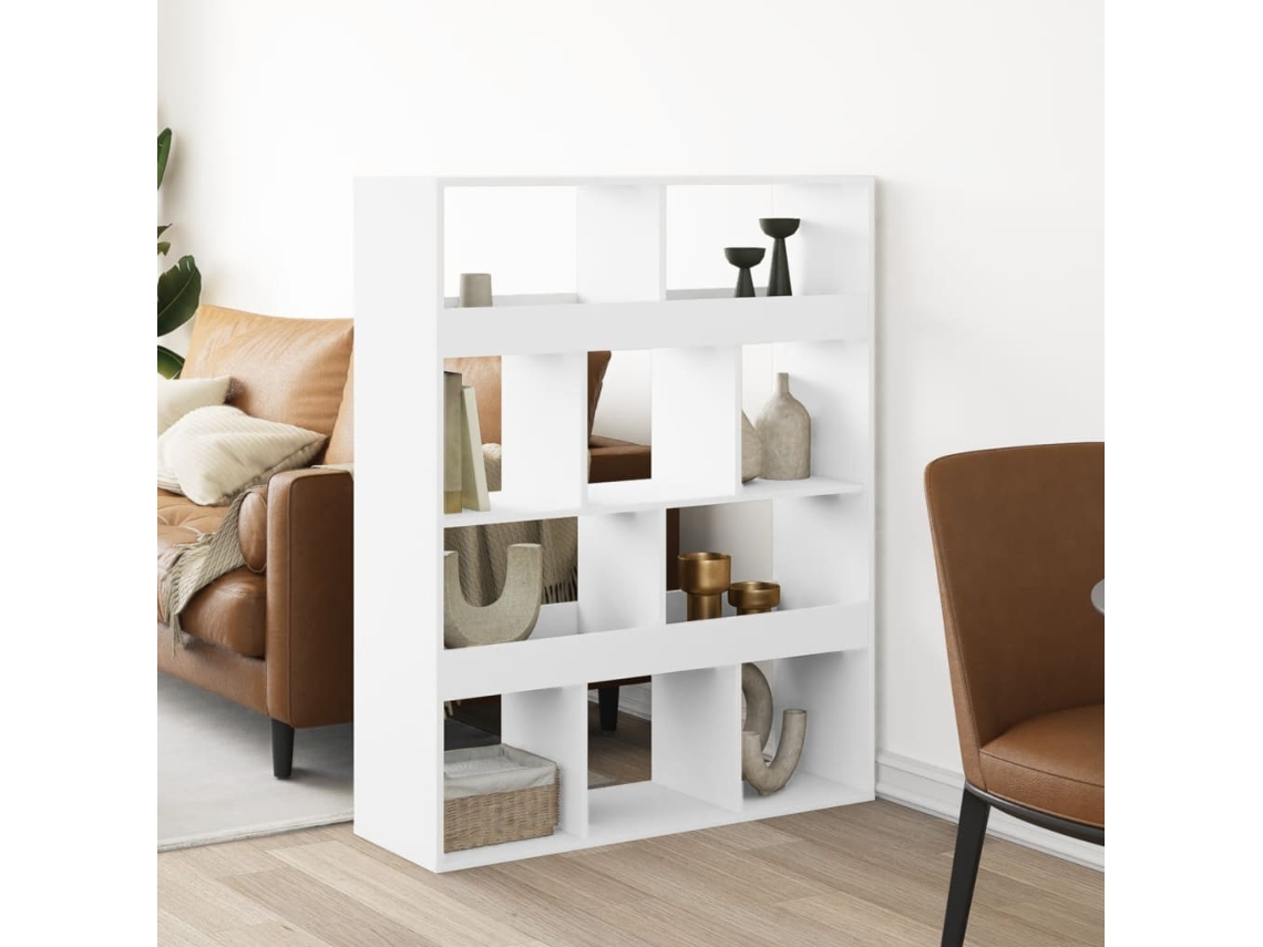Vidaxl Divisória 100x33x125,5 Cm Derivados De Madeira Branco