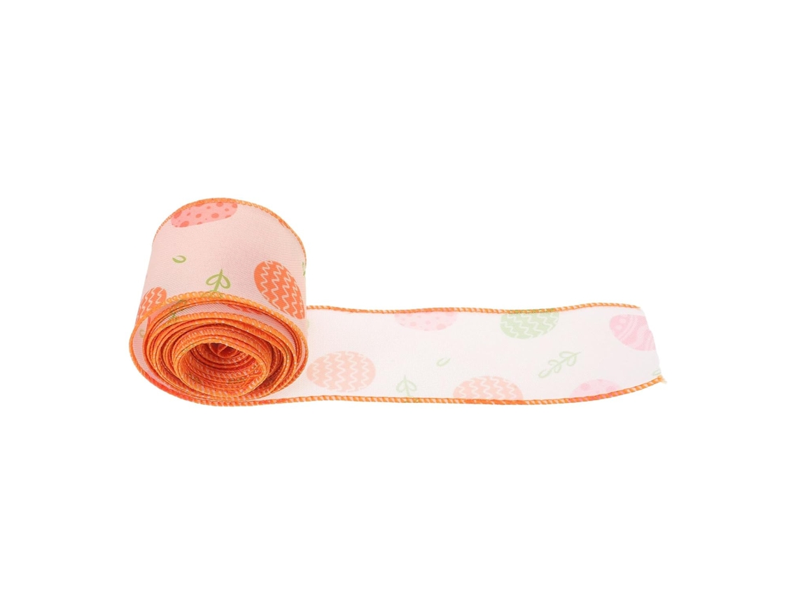 Fita Decorativa De Páscoa Com Borda Metálica, 6,35 Cm (2,5 Polegadas), 10