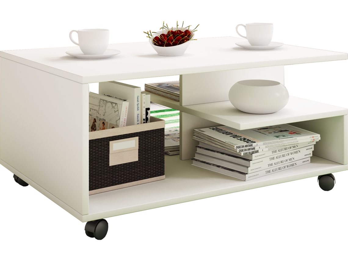 Mesa De Madeira Para Sofá Mesa De Centro Com Rodas Stango Vcm