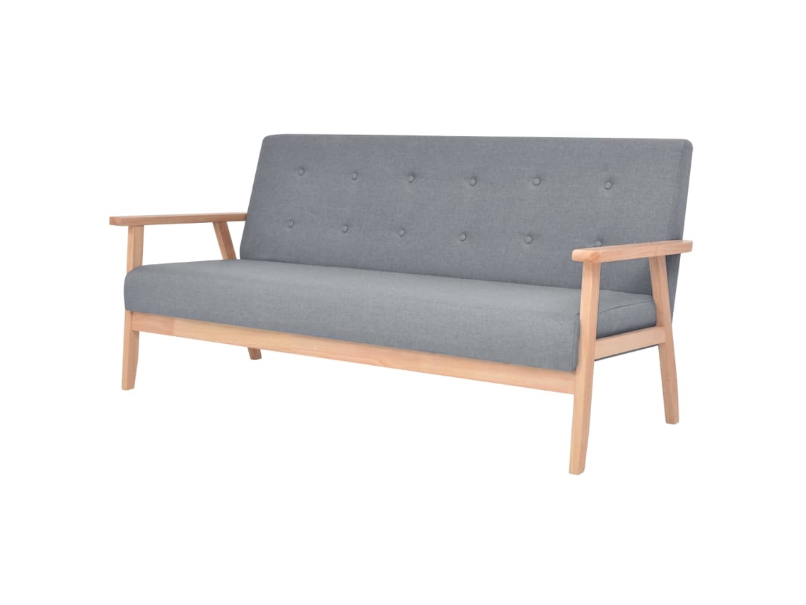 Maison Exclusive - Conjunto De Sofás 2 Pcs Tecido Cinzento Claro