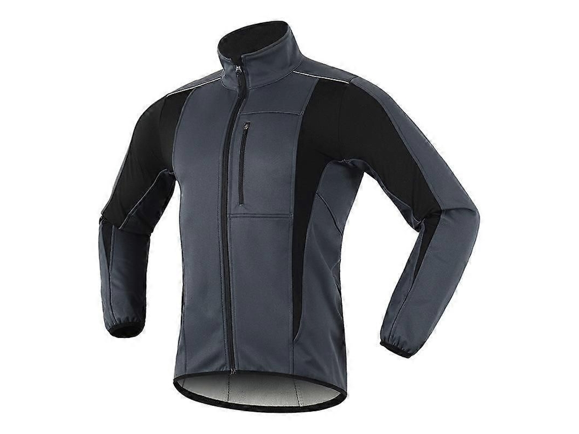 Chaqueta De Ciclismo Quente Para Homem Impermeável E Resistente A Ventos De Inverno Com Mangas Longas Cinza L