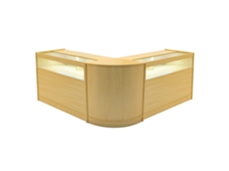Conjunto de Balcões Comerciais MonsterShop Iris, Maple, 2xB1200 1xCM60, MDF e Vidro Temperado