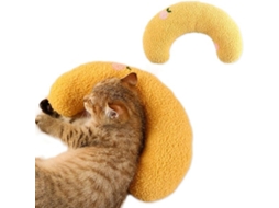 Almofada de Pelúcia AQUAFORGE para gatos, formato U, amarela