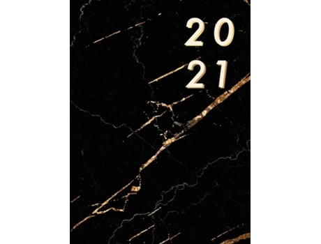 Livro Agenda Vertical 2021 Tapa Dura, Agenda Semanal 2021, Agenda En Español, Semana Vista, Agenda De 12 Meses, Mármol Negro De Pilvi Paper (inglês)