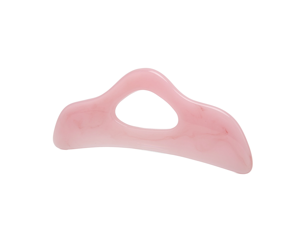Placa De Massagem Gua Sha De Resina Rosa Para Scraping Corporal E Facial