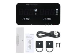 Medidor Inteligente de Temperatura e Umidade Tasi com Tela Led Digital Parede Industrial Agricultura Residencial