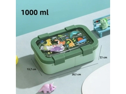 (verde 1000ml) Marmita Grande De Plástico Para Bento, Com Tigela E Colher Para Sopa.