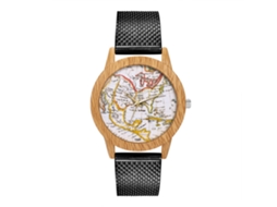 Reloj De Pulsera Analógico De Cuarzo Con Correa De Malla Para Hombre Y Mujer Negro