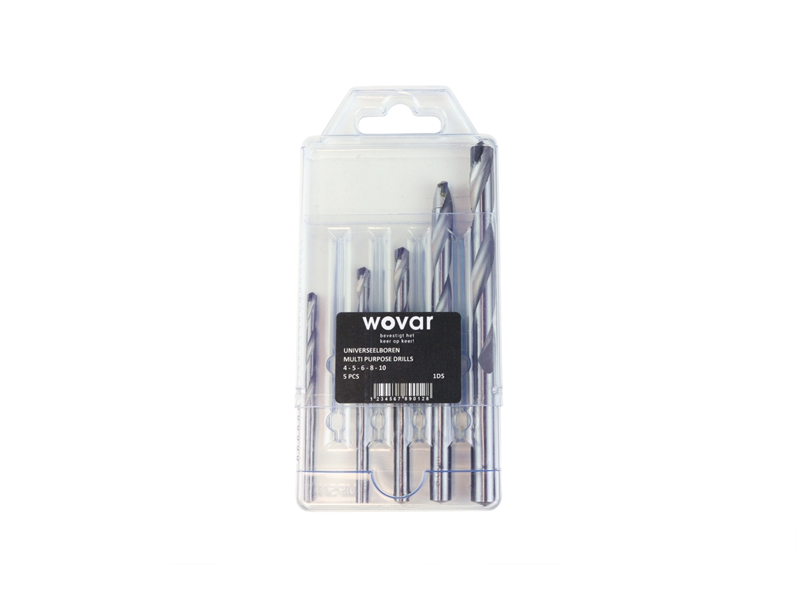 Conjunto de Brocas para Azulejos de 5 Peças Tct 4-5-6-8-10 Mm Por Conjunto WOVAR
