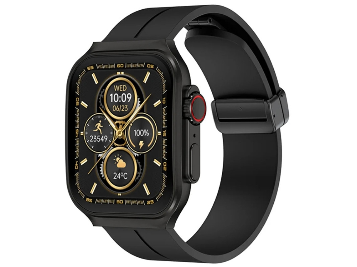 Smartwatch Com Tela Curva Flexível 3d Chamada Bluetooth E Classificação À Prova Dágua Ip67 Preto Yizhood
