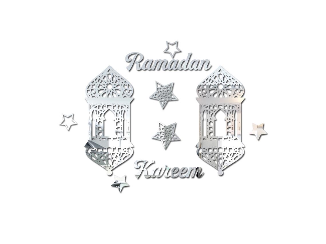 Adesivos Decorativos de Espelho Acrílico para Parede, Festa Ramadan LAXISCREED