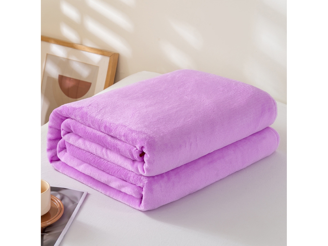 Manta De Cor Sólida, Manta Para Cochilo No Sofá, Lençol De Lã Coral, Manta De Lãroxo Elegante - 50x70cm / Aprox. 70g