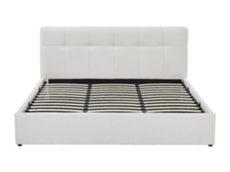 Cama Com Cofre Maziri VENTE-UNIQUE.PT Branco 180 X 200 Cm Sem Colchã£o Com Estrado