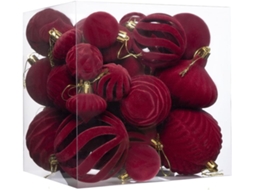 Boules De S En Velours, 36 Pièces Rouges Floquées Iassables À Suspendre,