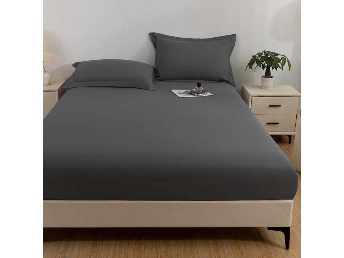 Protetor De Colchão Impermeável Czhhmart 100cmx200cm (com Par De Fronhas) Cinza Escuro