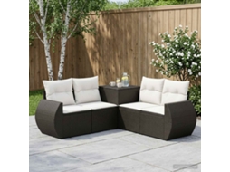 Vidaxl Conjunto De Sofás 5 Unid. Preto E Branco Creme