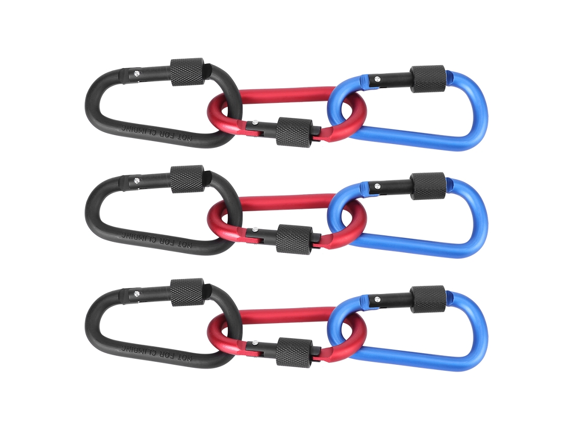 9pcs Mosquetão Alumínio 8cm Travessa Mola D