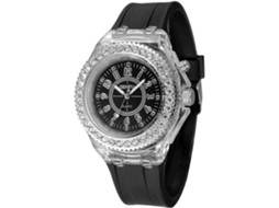 Esportes Strass Led Piscando Luz Mudança de Cor Transparente Caso Silicone Jelly Watch