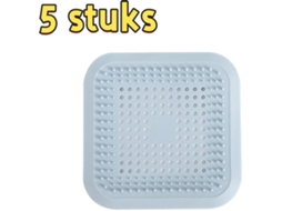 Conjunto Com 5 Ralos De Silicone Tipo A Anti‑entupimento, Filtro De Esgoto 14,5×14,5 Cm, Anti‑odor Para Banheiro, Azul‑claro