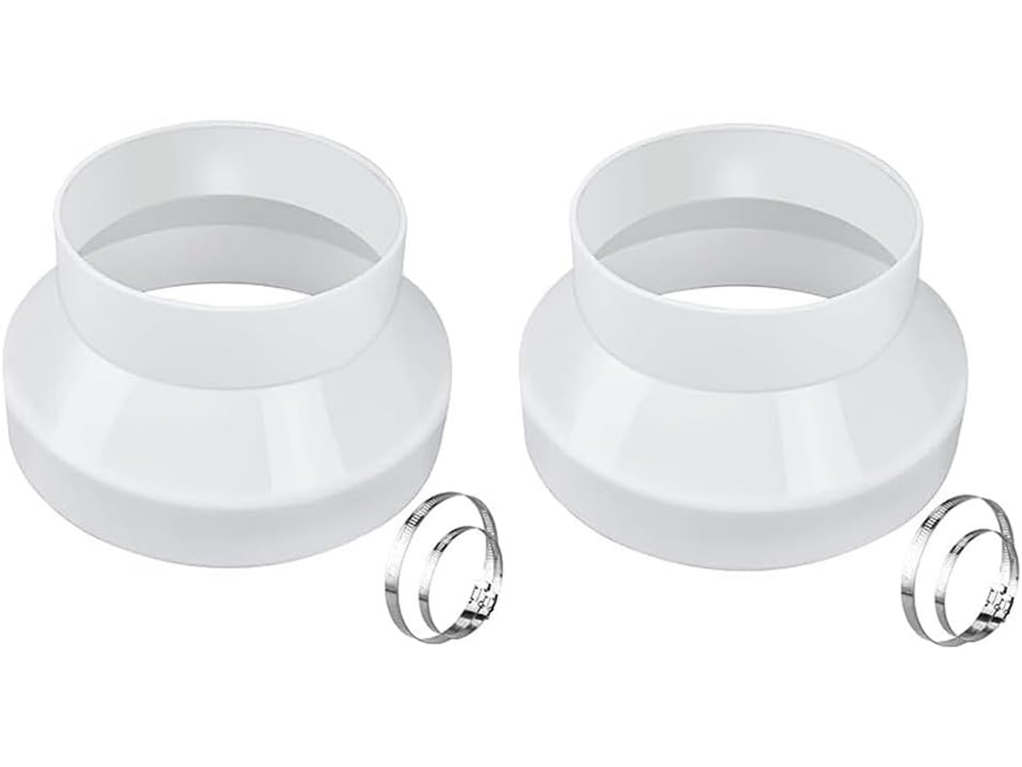 Kit Com 2-redutores De Duto 8 Para 6-polegadas, Adaptador De Duto Pvc Em Plástico Abs Para Braçadeiras Mangueira Aço