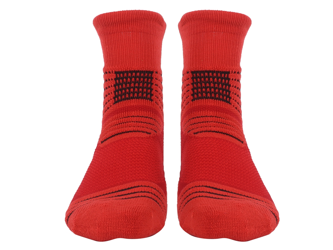 Rebe-medias Deportivas De Algodón Para Hombre Espesoradas Basket Transpirables Antideslizantes Running Rojas