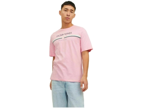T-Shirt de Homem JACKJONES Corta Cody Rosa (L)