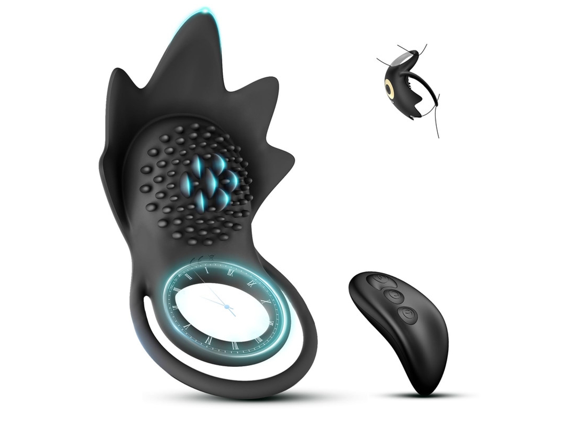 Vibrador De Anel Peniano Com Controle Remoto Sem Fio Para Homens Com 10 Modos De Vibrao (preto) Yizhood