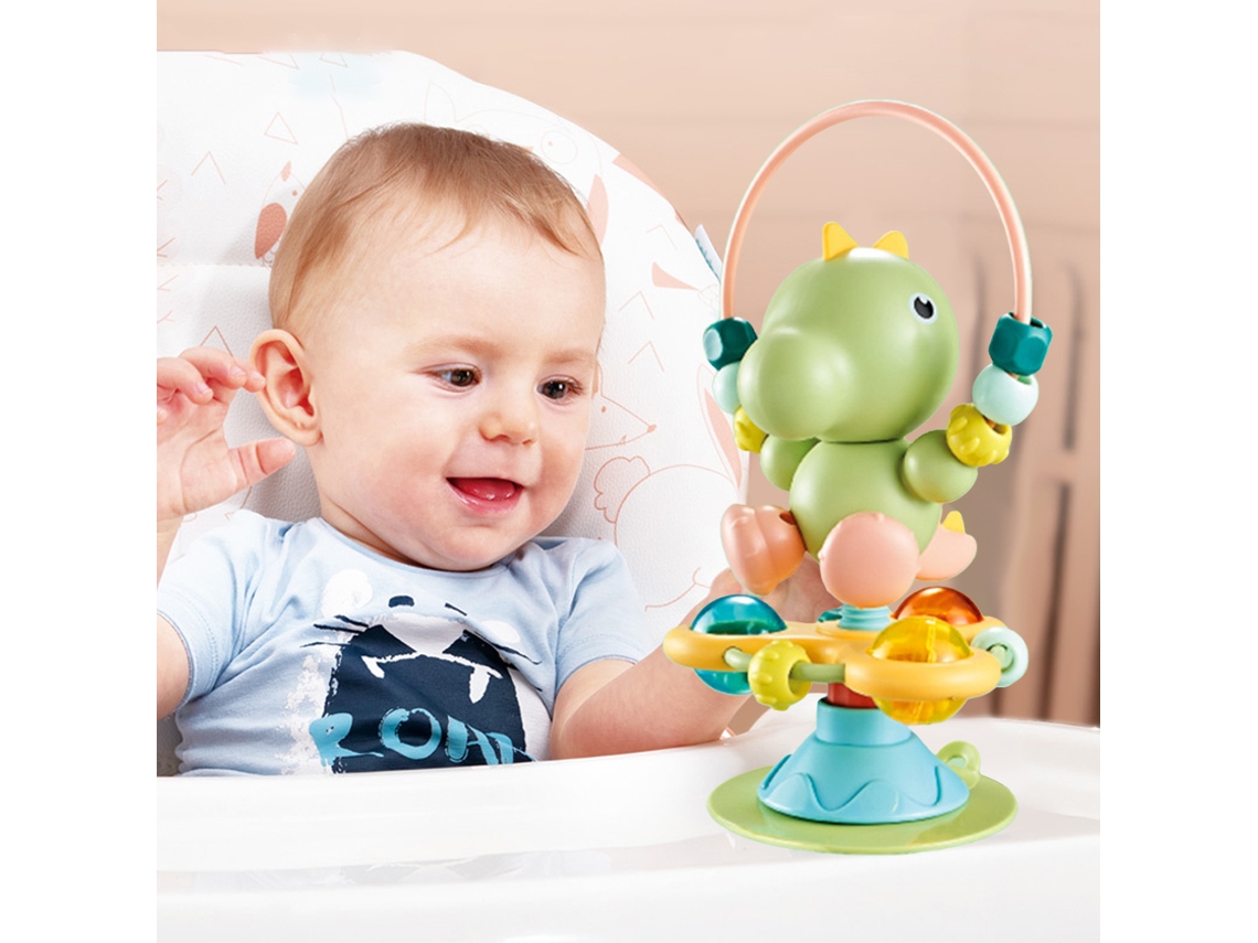 Primerox chocalhos para Bebê com Ventosas Cartoon Dinossauro/pássaro Som Luz Melhora Flexibilidade Olho mão Presente