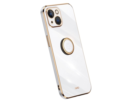 Suporte Casa Galvanizado Para Iphone 15 Plus Xinli Pele Sintética Branco